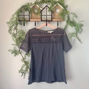 NWT | Loft lace top tee sz s